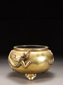 A Gilt Bronze Tripod Censer
