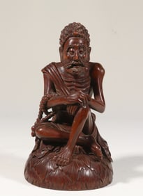 A Boxwood Arhat Statue