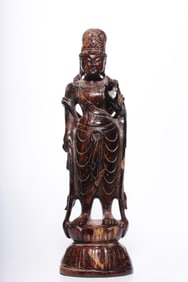 An Archaic Jade Guanyin Statue