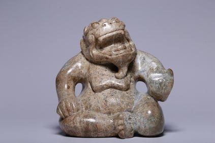 An Archaic Jade Bear Ornament