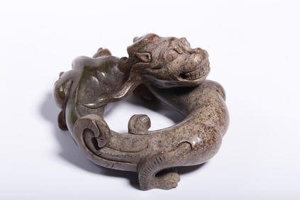 An Archaic Jade Dragon Paperweight