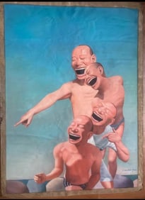 An Oil Painting Depicting Abstract Figures