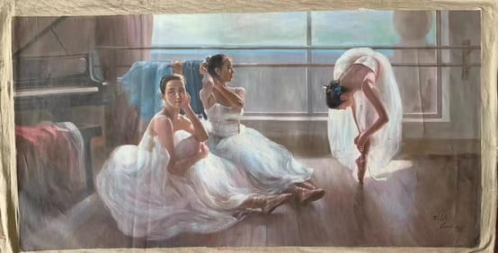 An Oil Painting Depicting Figures