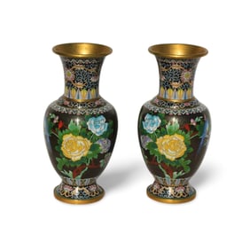 A Pair of Cloisonne Vases