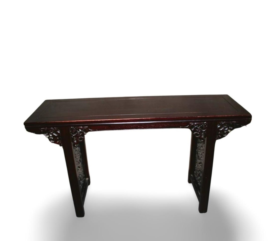 A Hardwood Altar Table: A Hardwood Altar Table. Dimension: 32.75" x 58.25".