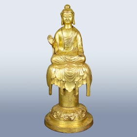 A Gilt Bronze Seated Buddha