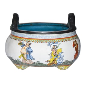 A Painted Enamel Famille-rose Bronze Censer