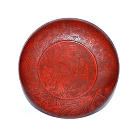 A Large Cinnabar Bodiless Lacquer Box