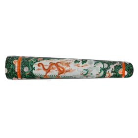 A Fine Wucai Copper-Red Porcelain Qin