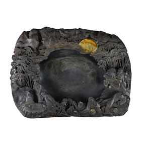 A Large Duan Inkstone carved with Seven Sages