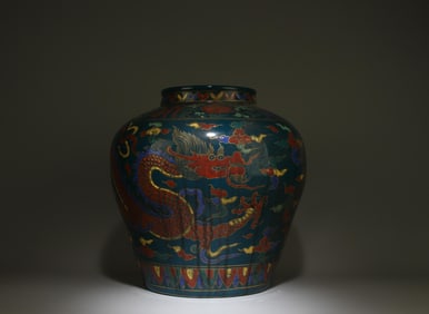 A Multi-Colored Porcelain Jar