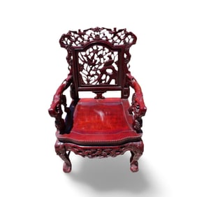 Chinese Carved Hardwood Chair