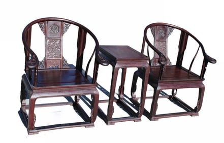 A Pair of Chinese Hardwood Chairs