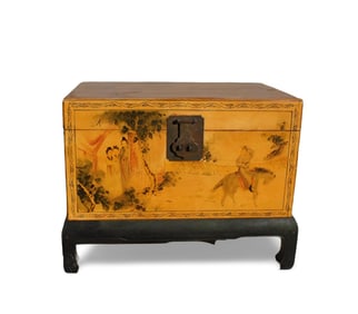 A Leather Wrapped Wooden Trassure Box