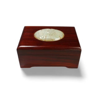 A Wooden Box with Jade Inlay