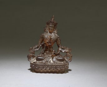 Chinese Peking Glass Bodhisattva Statue