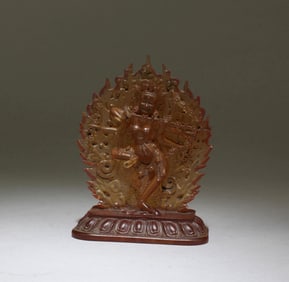 Chinese Peking Glass Bodhisattva Statue