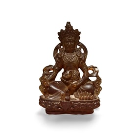 Chinese Peking Glass Bodhisattva Statue