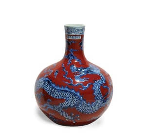 A Blue and Red Celestial Sphere Vase