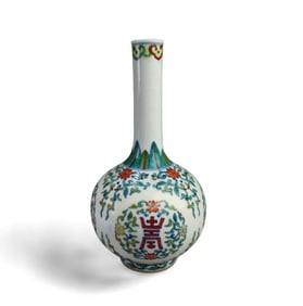 Chinese Famille Verte Porcelain Vase