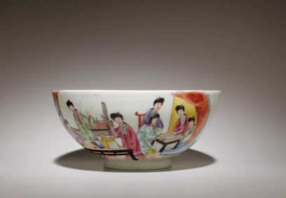 A Polychrome Painted Porcelain Bowl