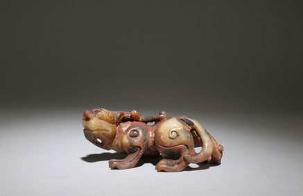A Jade Mythical Beast Figurine
