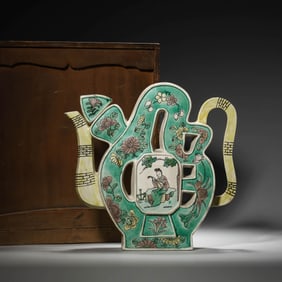 Sancai-Glazed Pottery Ewer Inscribed with ‘Fu’, ?Damaged?