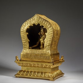 Gilt Bronze Buddha Niche