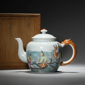 Famille-rose Figural Teapot