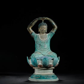 Painted Bronze Shakyamuni Statue