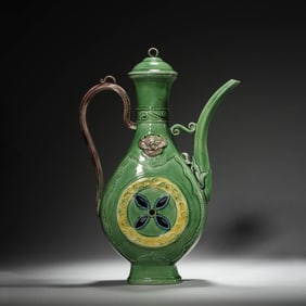 Green-Glazed ‘Animal-Mask’ Ewer