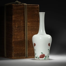 Copper-Red Glaze Mallet-Form Zun