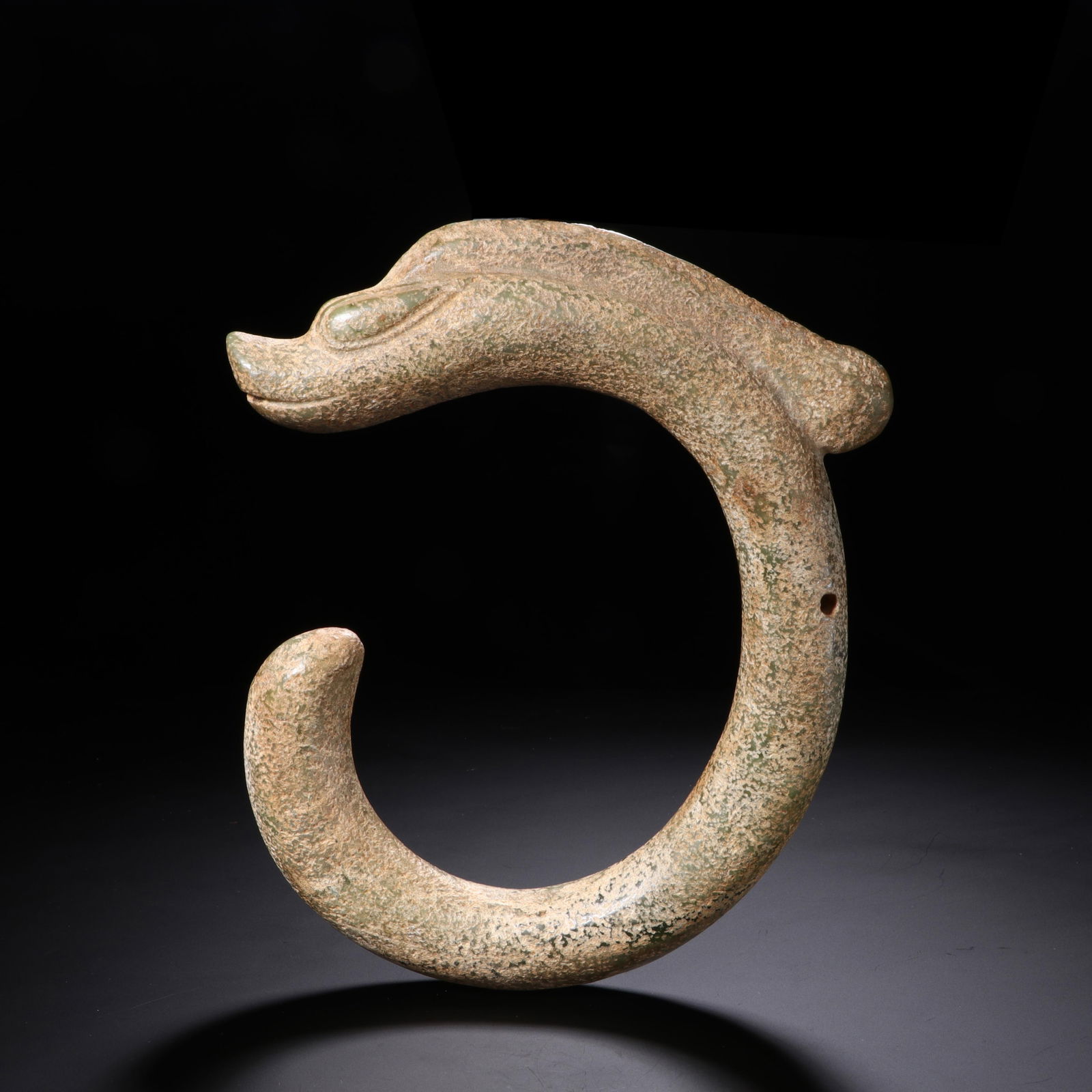 Jade Dragon-Hog Ornament: Jade Dragon-Hog Ornament. Length:7.87" Width:6.69" Height:0.98"