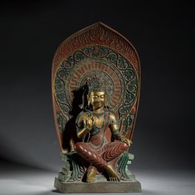 Bronze Figure of Seated Shakyamuni