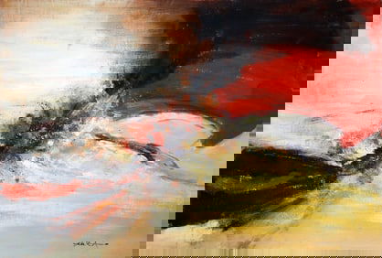 Zhao Wuji Mark, Chinese Painting, Oil on Canvas