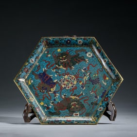 Cloisonné Enamel Hexagonal Dish