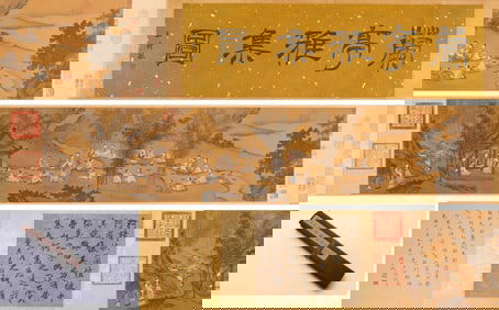 Zhou wen ju Mark, Chinese Landscape Painting, Ink on Silk, Hanging scroll