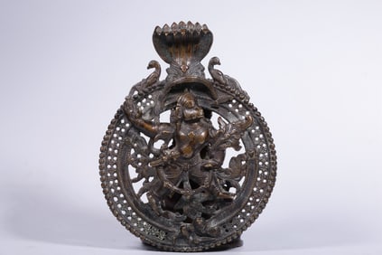 A Bronze Openwork Monkey Deity Statue
