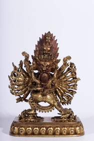 A Gilt Bronze Yamantaka Statue