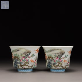 A Pair of Falangcai Cups