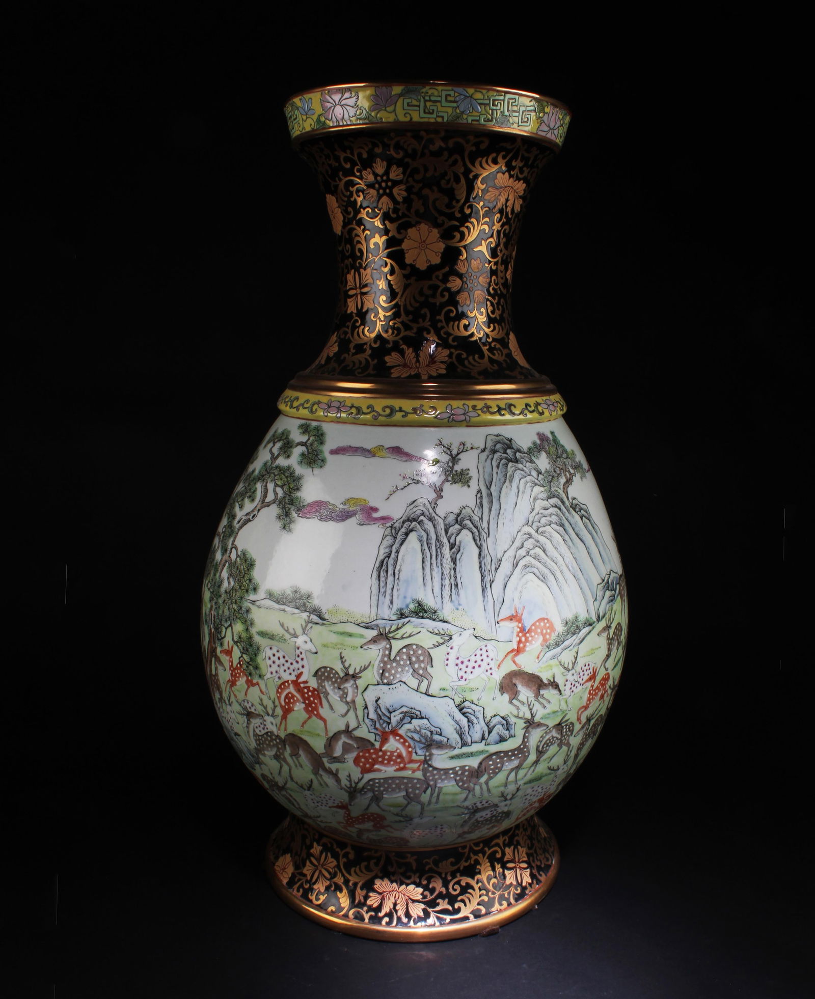 A Porcelain Vase: A Porcelain Vase. 'QianLong' mark at base. Height: 25" Diameter: 14"