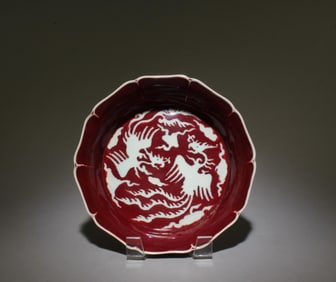 A White and Red Phoenix Ink Washer