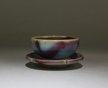 A Jun Kiln Cup cum Saucer