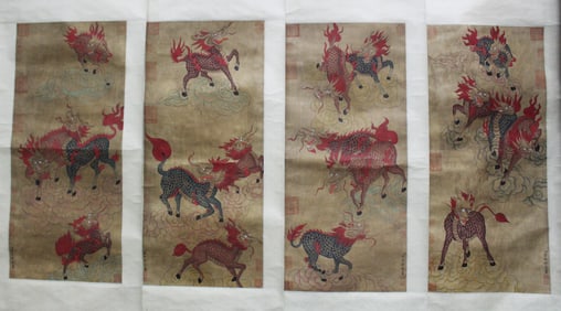 A Group of Four Chinese Hanging Scroll Painting