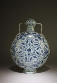 A Blue and White Moonflask Vase