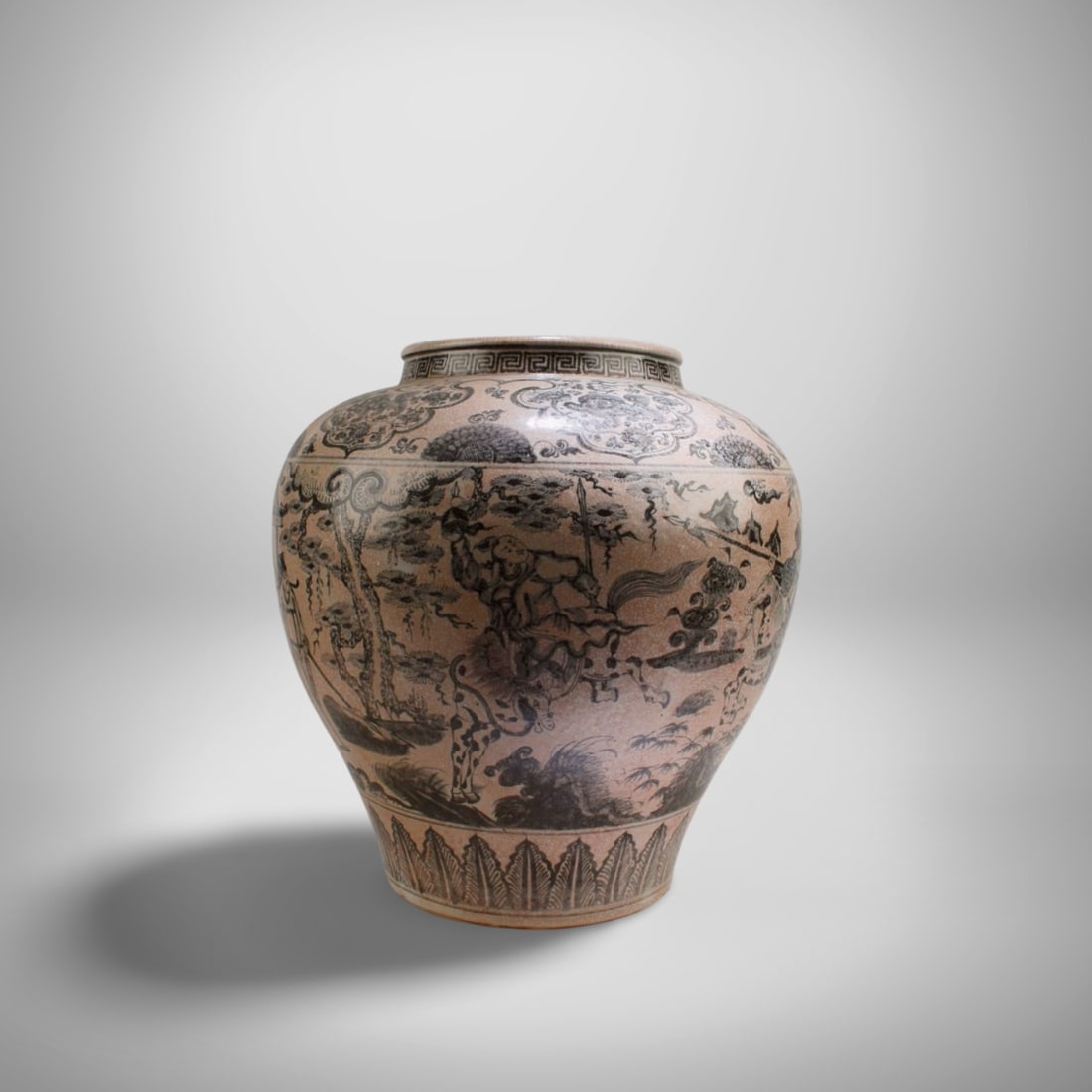 Chinese Blue & White Porcelain Jar: Chinese Blue & White Porcelain Jar. Height: 14"