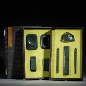 Set&nbsp;of&nbsp;Spinach-Green&nbsp;Jade&nbsp;Scholars’&nbsp;Item