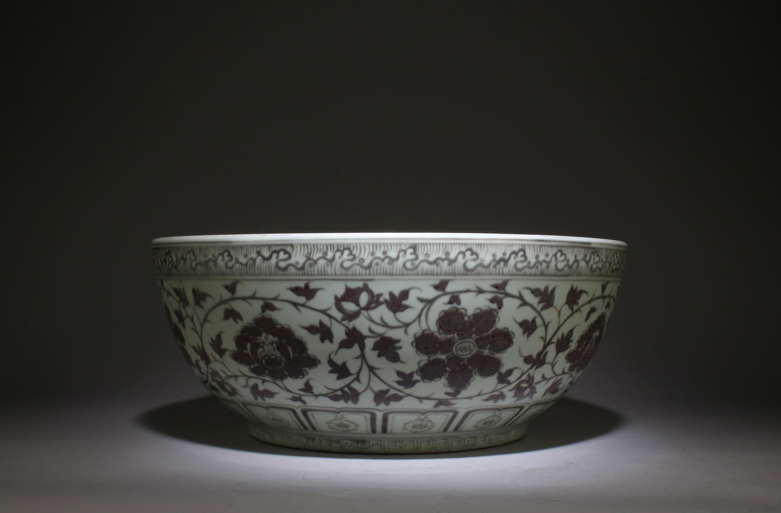 An Underglazed Red Large Bowl: An Underglazed Red Large Bowl. Dimensions: 15.75" x 6.5".