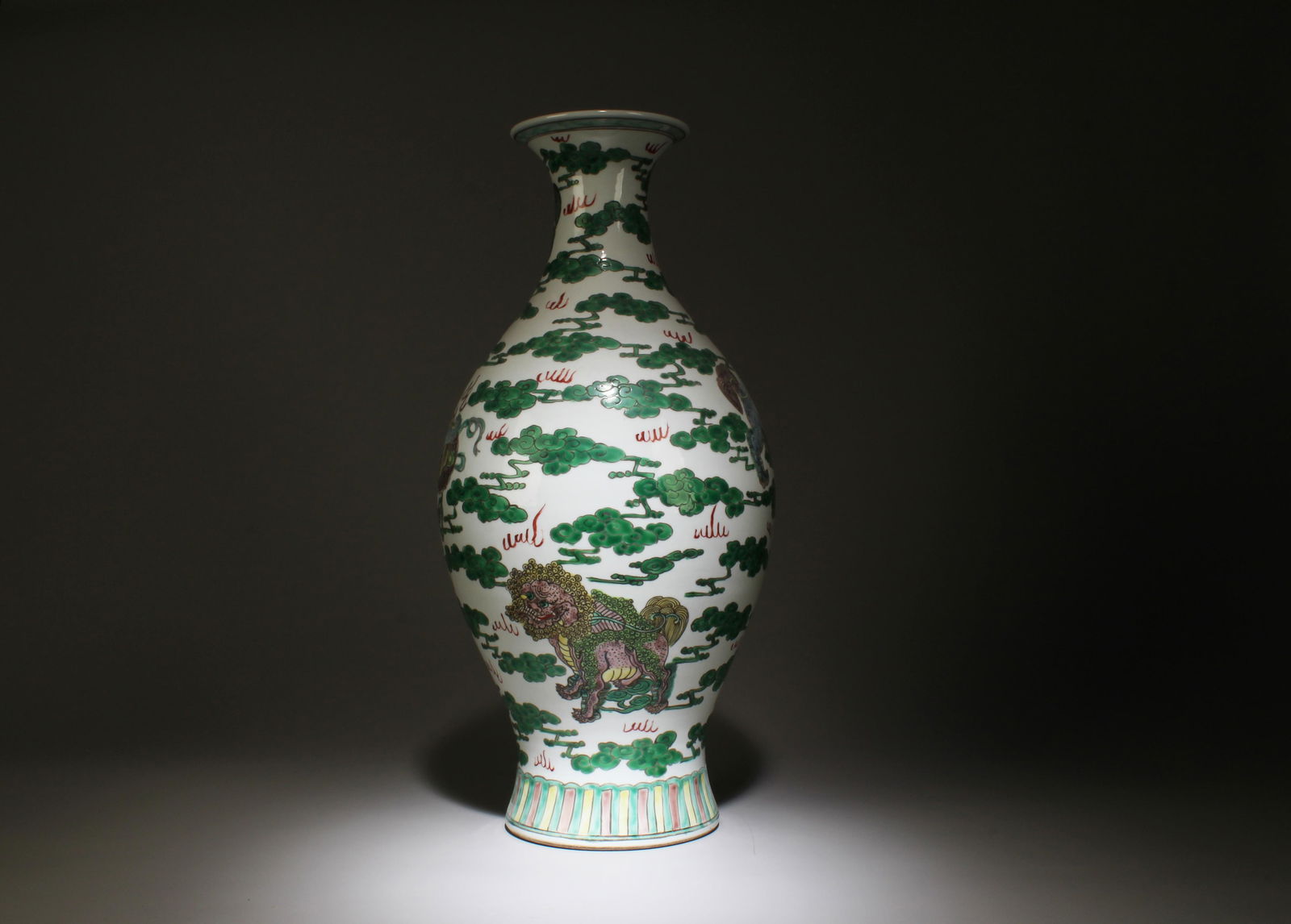 A Porcelain Vase: A Porcelain Vase. Dimensions: 9" x 17.75".