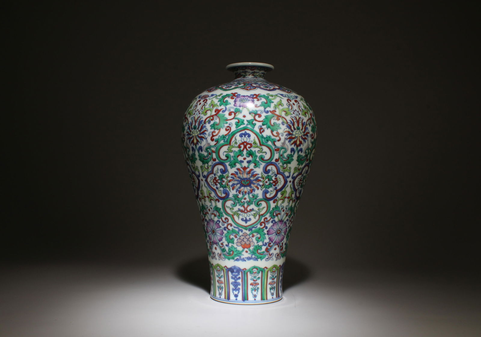 A Doucai Vase: A Doucai Vase. Dimensions: 7.5" x 12.5".